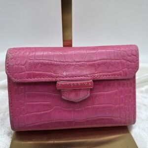 Pink Crocodile-Embossed Women's Bag